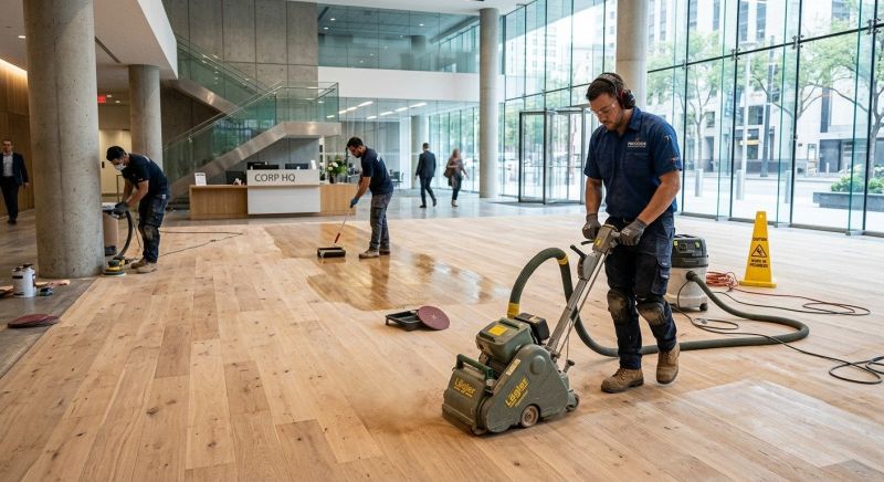 Our team working on Wood Floor Service projects in Marysville, WA