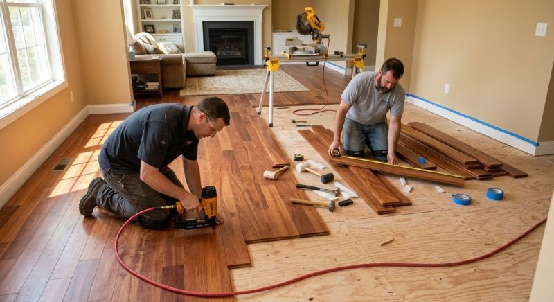 Cherry Floor Installation in Everett, WA