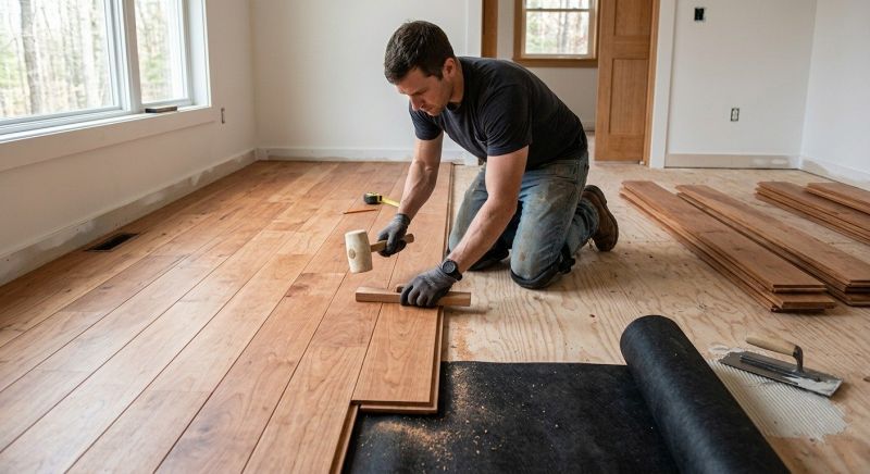 Cherry Floor Installation in Everett, WA